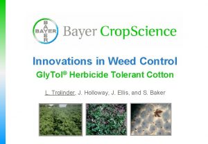 Innovations in Weed Control Gly Tol Herbicide Tolerant
