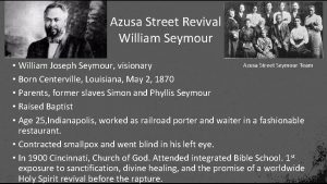 Azusa Street Revival William Seymour Azusa Street Seymour