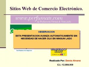 Sitios Web de Comercio Electrnico OBSERVACION ESTA PRESENTACION