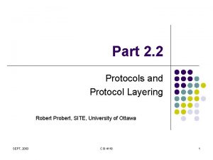Part 2 2 Protocols and Protocol Layering Robert