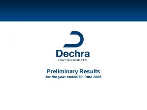 Preliminary Results for the year ended 30 June