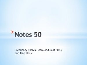 Frequency Tables StemandLeaf Plots and Line Plots Vocabulary