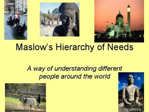 Maslows Hierarchy of Needs A way of understanding