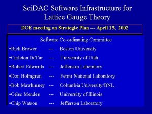 Sci DAC Software Infrastructure for Lattice Gauge Theory