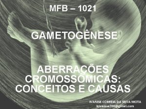 MFB 1021 GAMETOGNESE ABERRAES CROMOSSMICAS CONCEITOS E CAUSAS