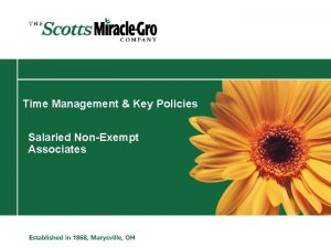 Time Management Key Policies Salaried NonExempt Associates Time