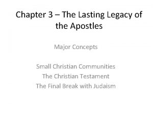 Chapter 3 The Lasting Legacy of the Apostles