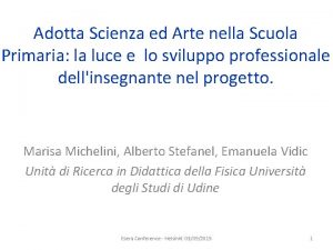 Adotta Scienza ed Arte nella Scuola Primaria la