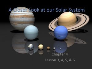A Closer Look at our Solar System Chapter