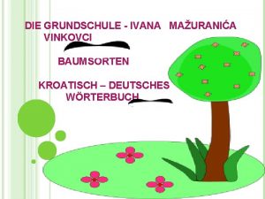 DIE GRUNDSCHULE IVANA MAURANIA VINKOVCI BAUMSORTEN KROATISCH DEUTSCHES