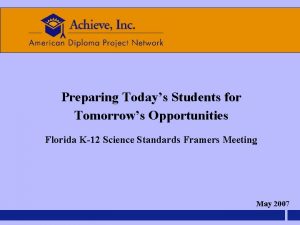 Preparing Todays Students for Tomorrows Opportunities Florida K12