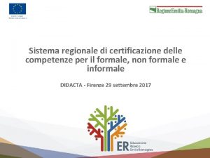 Sistema regionale di certificazione delle competenze per il