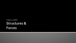 Science 7 Unit D Structures Forces Structures Forces