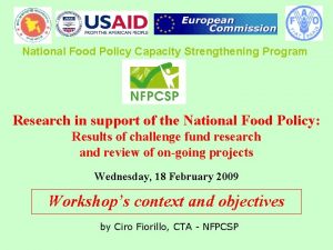 National Food Policy Capacity Strengthening Program Research in