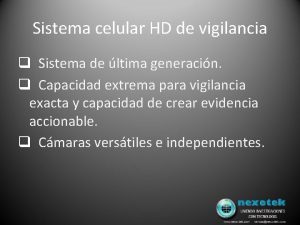 Sistema celular HD de vigilancia q Sistema de