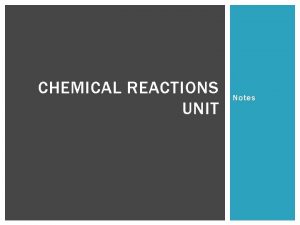 CHEMICAL REACTIONS UNIT Notes CHEMICAL REACTIONS Think When