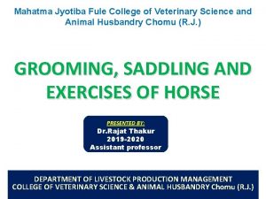 Mahatma Jyotiba Fule College of Veterinary Science and