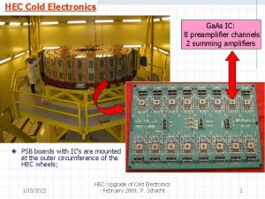 HEC Cold Electronics Ga As IC 8 preamplifier