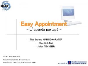 Easy Appointment Lagenda partag Tiao Sayana MAHINDHORATEP Elise