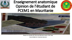 Enseignement anatomique Opinion de ltudiant de PCEM 1