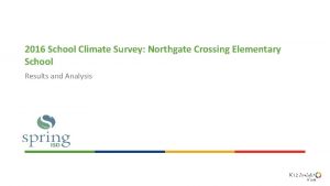 2016 School Climate Survey Northgate Crossing Elementary School