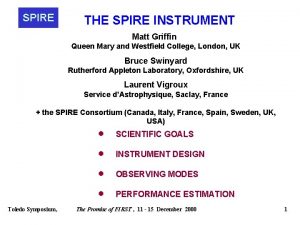 SPIRE THE SPIRE INSTRUMENT Matt Griffin Queen Mary