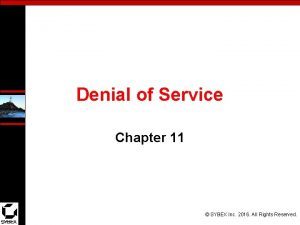 Denial of Service Chapter 11 SYBEX Inc 2016