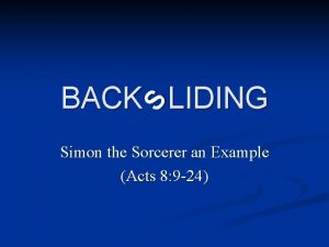 s BACK LIDING Simon the Sorcerer an Example