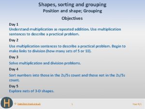 Shapes sorting and grouping Position and shape Grouping