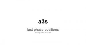 a 3 s last phase positions last updated