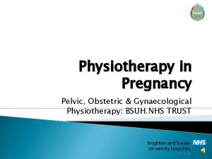 Physiotherapy in Pregnancy Pelvic Obstetric Gynaecological Physiotherapy BSUH