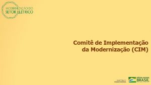 Comit de Implementao da Modernizao CIM PORTARIAS Portaria