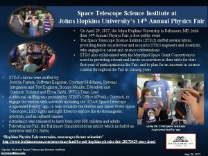 Space Telescope Science Institute at Johns Hopkins Universitys