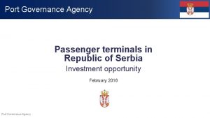 Port Governance Agency Passenger terminals in Republic of