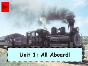 Unit 1 All Aboard Train is Coming Train