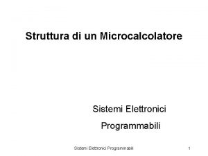 Struttura di un Microcalcolatore Sistemi Elettronici Programmabili 1
