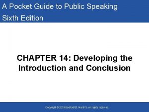 A Pocket Guide to Public Speaking Sixth Edition