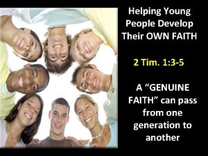 Helping Young People Develop Their OWN FAITH 2