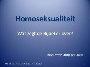 Homoseksualiteit Wat zegt de Bijbel er over Bron