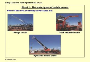 Safety Talk ST 141 Working With Mobile Cranes