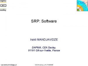 SRP Software Irakli MANDJAVIDZE DAPNIA CEA Saclay 91191