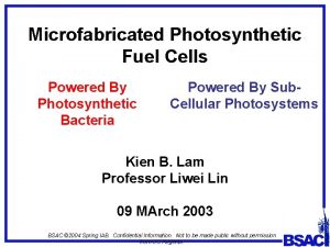 Microfabricated Photosynthetic Fuel Cells Powered By Photosynthetic Bacteria