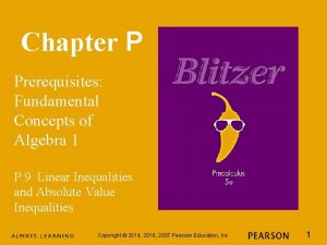 Chapter P Prerequisites Fundamental Concepts of Algebra 1