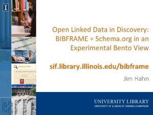 Open Linked Data in Discovery BIBFRAME Schema org