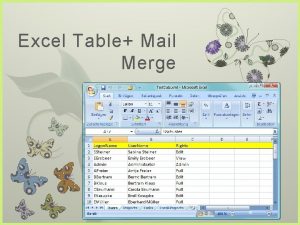 Excel Table Mail Merge 7 Excel Creating a