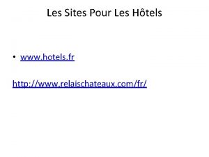 Les Sites Pour Les Htels www hotels fr