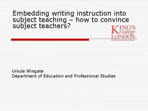 Embedding writing instruction into subject teaching how to