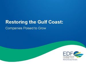 Restoring the Gulf Coast Companies Poised to Grow