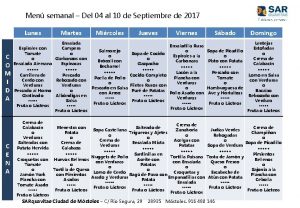 Men semanal Del 04 al 10 de Septiembre