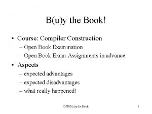 Buy the Book Course Compiler Construction Open Book